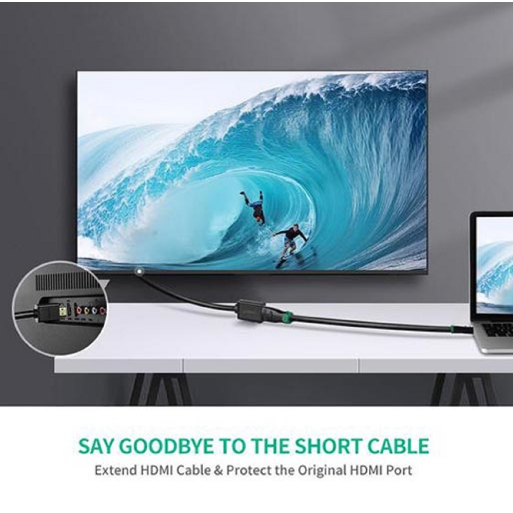 UGREEN HD107 (10142), HDMI Male to Female Cable, 2m, Black