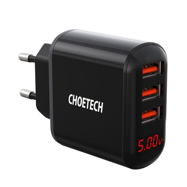 დამტენი Choetech Q5009-EU, 3xUSB-A, Black