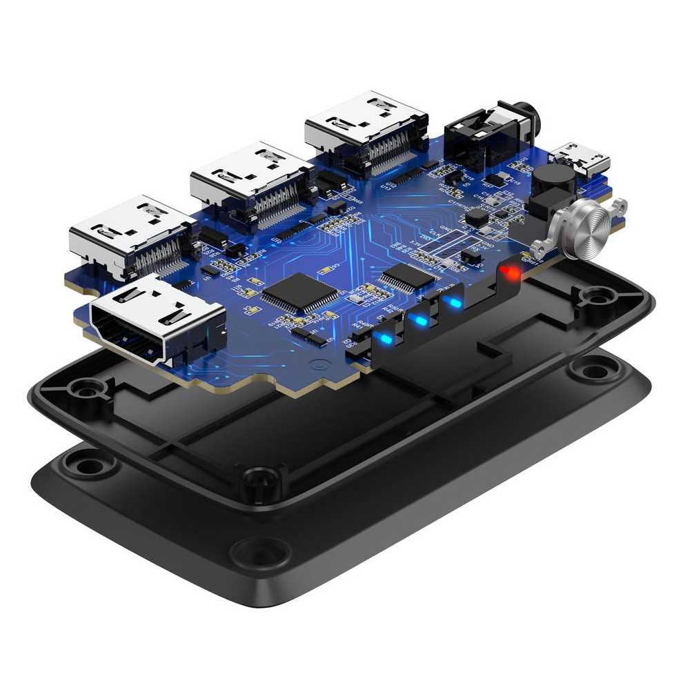 ადაპტერი UGREEN CM332 (80125), HDMI Switch 3 In 1 Out 4K HDMI Switcher With Remote Control, Black