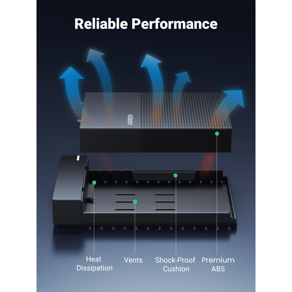 მყარი დისკის ქეისი UGREEN CM472 (30729), 3.5'', Hard Disk Drive Case, Black