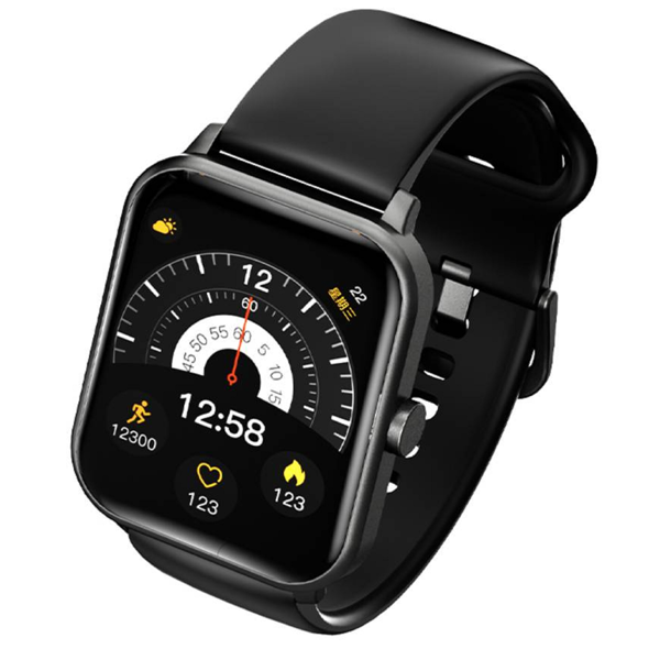 QCY GTS S2, 1.85", IPX8 Waterproof, Bluetooth, Smart Watch, Black