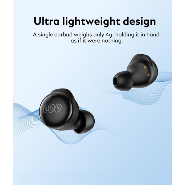 ყურსასმენი QCY T27 Arc Buds Lite, Earbuds, Wireless, Bluetooth, Black