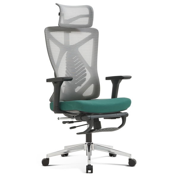 საოფისე სავარძელი ALLX MS-2216C, Office Chair, Gray/Green