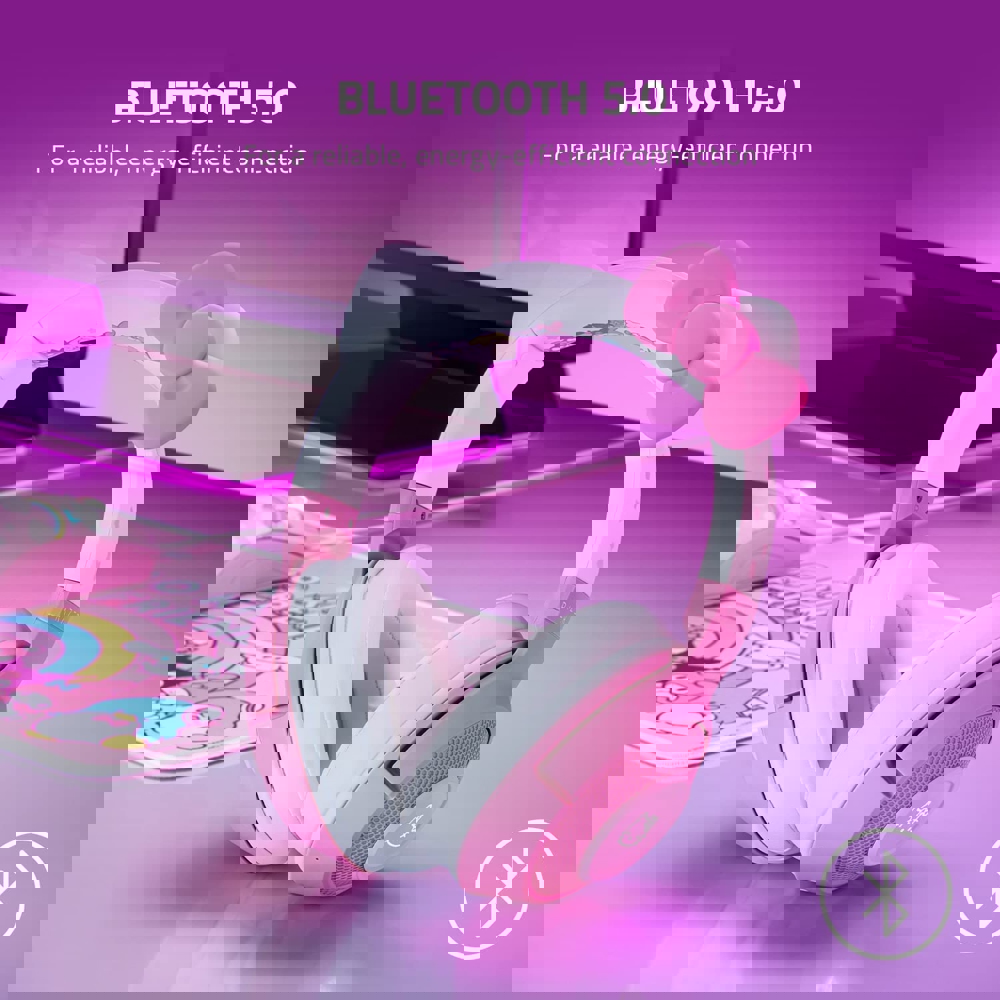 ყურსასმენი Razer RZ04-03520300-R3M1 Kraken, Headset, Wireless, USB, BT, White/Pink