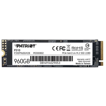 მყარი დისკი Patriot P310P960GM28 P310, 960GB, M.2, Internal Hard Drive