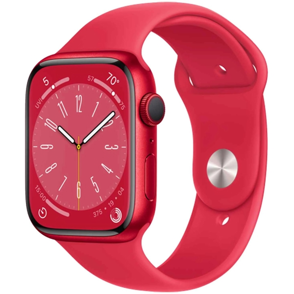 Apple MNP43RB/A Series 8, 1.9", 45mm, IP6X, Waterproof, Bluetooth, Smart Watch, Red