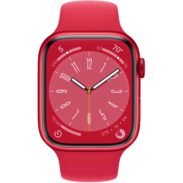 Apple MNP43RB/A Series 8, 1.9", 45mm, IP6X, Waterproof, Bluetooth, Smart Watch, Red