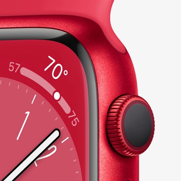 Apple MNP43RB/A Series 8, 1.9", 45mm, IP6X, Waterproof, Bluetooth, Smart Watch, Red