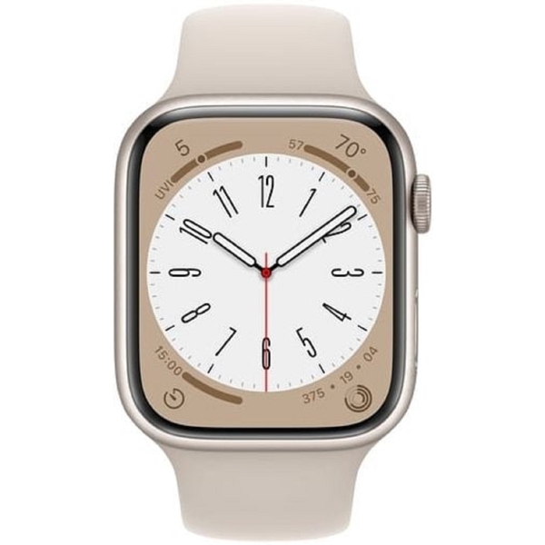 სმარტ საათი Apple MNP23RB/A Series 8, 1.9", IP6X, Waterproof, Bluetooth, Wi-Fi, Smart Watch, Beige