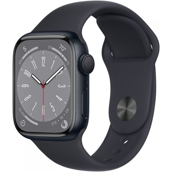 Apple MNP53GK/A Series 8, 1.69", 41mm, Waterproof, Bluetooth, Wi-Fi, Smart Watch, Black