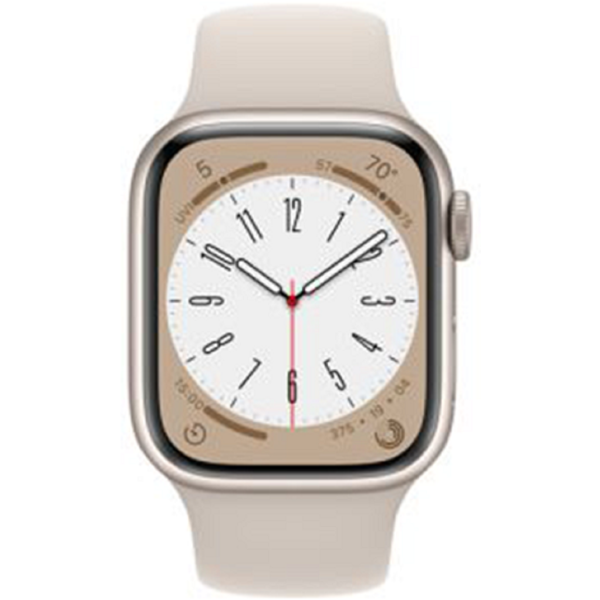 სმარტ საათი Apple MNP63GK/A Series 8, 1.69", 41mm, Waterproof, Bluetooth, Wi-Fi, Smart Watch, Beige