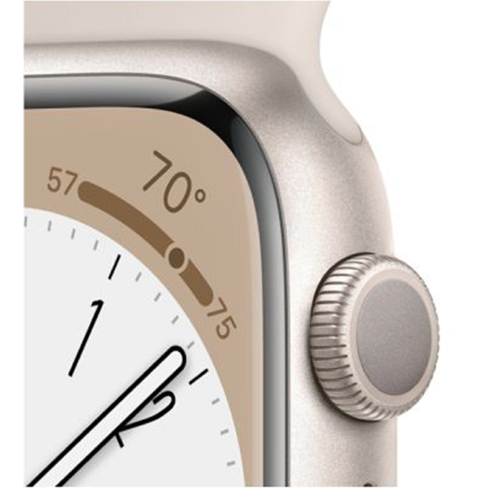 Apple MNP63GK/A Series 8, 1.69", 41mm, Waterproof, Bluetooth, Wi-Fi, Smart Watch, Beige