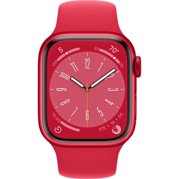 Apple MNP73RB/A Series 8, 1.69", 41mm, Waterproof, Bluetooth, Wi-Fi, Smart Watch, Red