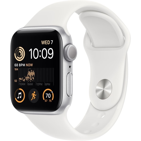 Apple MNJV3GK/A SE, 1.57", 40mm, Waterproof, Bluetooth, Wi-Fi, Smart Watch, White