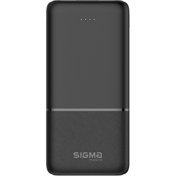 პორტატული დამტენი Sigma SI10A1Q, 10000mAh, Micro USB, Type-C, USB-А, Power Bank, Black