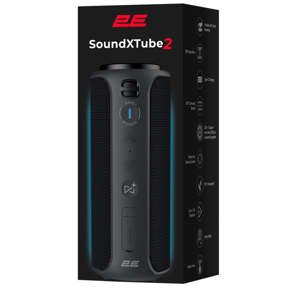 2E 2E-BSSXT2WBK SoundXTube2, 30W, Bluetooth, AUX, USB-C, Speaker, Black