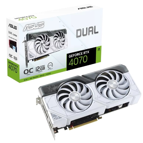 Asus 90YV0IZ4-M0NA00, Gaming RTX4070, 12GB, 192bit, HDMI, DP, White