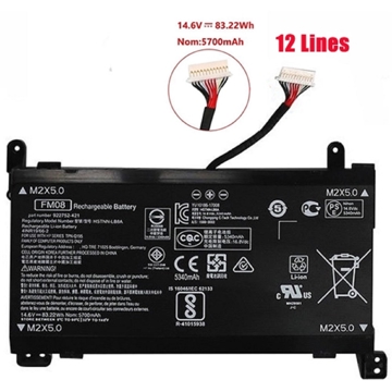 ნოუთბუქის ბატარეა HP 922752-421 FM08 Omen, Genuine Notebook Battery, Black