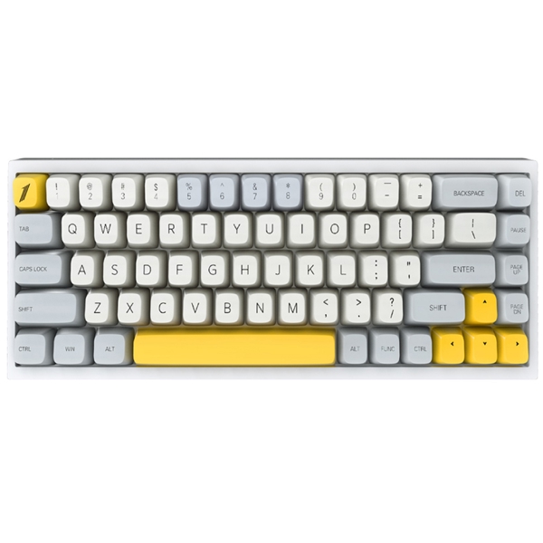 1STPlayer MK680YL-WHPROSW MK680, GATERON White PRO, Wireless, USB-C, USB, BT, Gaming Keyboard, Cream/Yellow