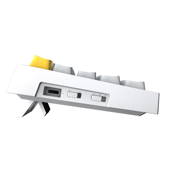 1STPlayer MK680YL-WHPROSW MK680, GATERON White PRO, Wireless, USB-C, USB, BT, Gaming Keyboard, Cream/Yellow