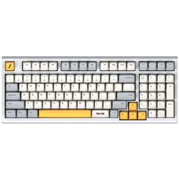 1STPlayer MK980PROYL-YLSW LANG, GATERON YELLOW PRO, Wireless, USB-C, USB, BT, Gaming Keyboard, Cream/Yellow