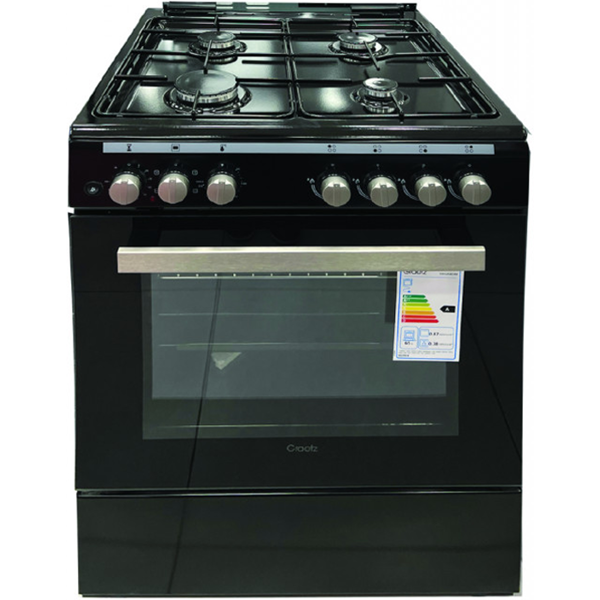 Graetz FS6GAS4EBM, 4 Gas, Oven, Black