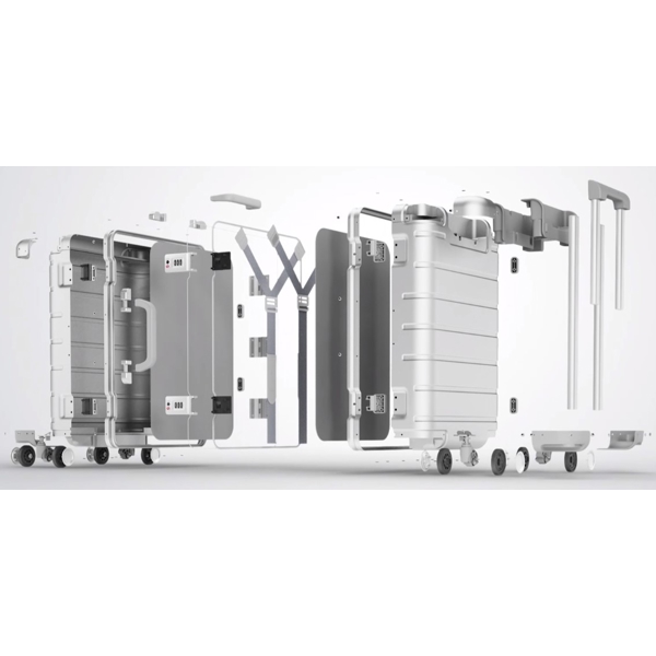 სამოგზაურო ჩანთა Xiaomi Metal Carry-On Luggage 20" XNA4106GL, Suitcase, Silver