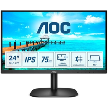 AOC 24B2XDA, 23.8", Monitor, FHD, IPS, HDMI, Black