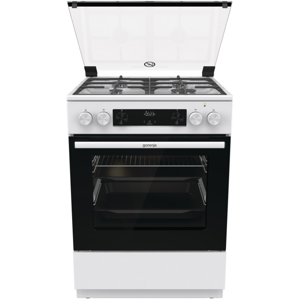 გაზქურა Gorenje GKS6C70WF, 4 Gas, Oven, White