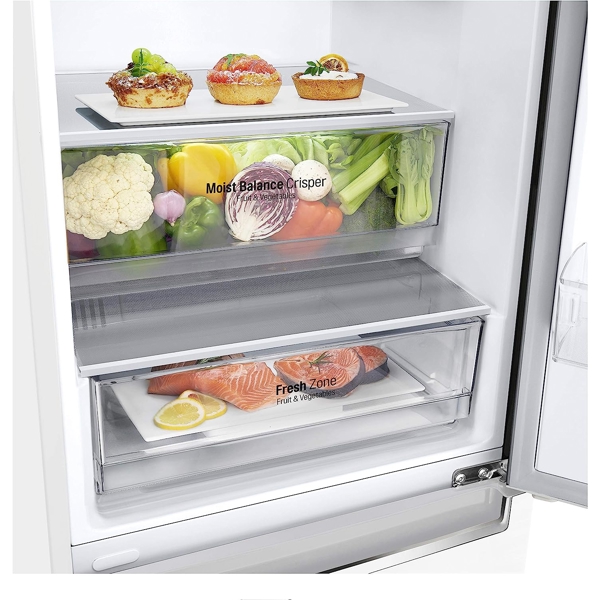 მაცივარი LG GBB62SWHMN, 384L, A++, No Frost, Refrigerator, White