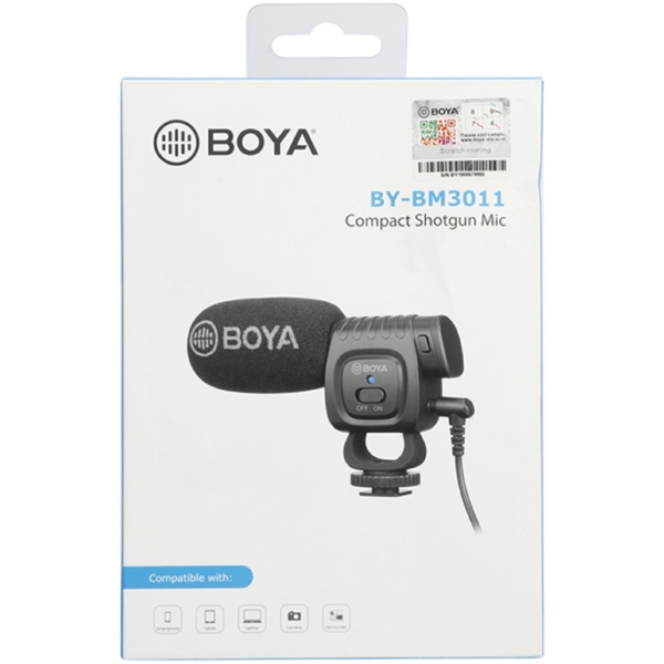 Boya BY-BM3011, Camera Microphone, 3.5mm, Black