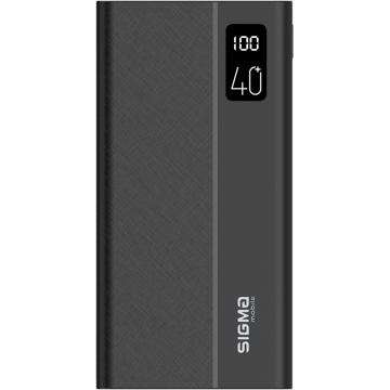 Sigma SI40A3QL, 40000mAh, Micro USB, Type-C, USB-А, Power Bank, Black