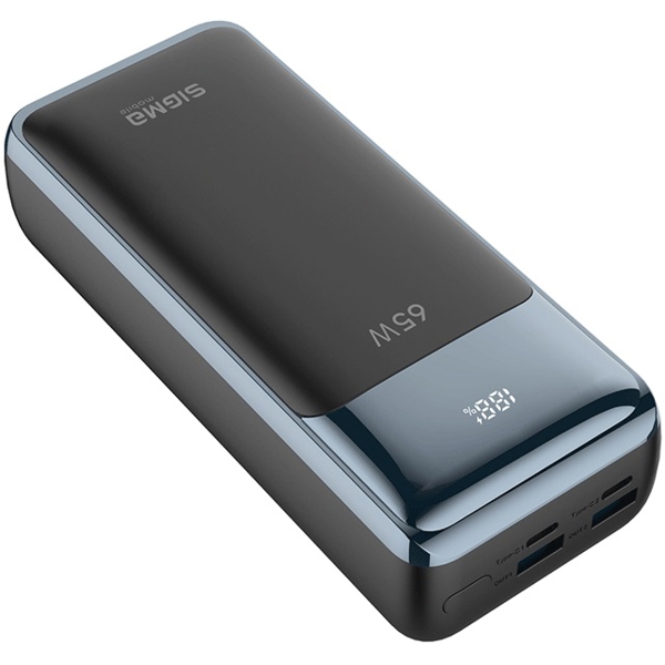 პორტატული დამტენი Sigma SI30A5QLX X-power, 30000mAh , Type-C, USB-А, Power Bank, Blue