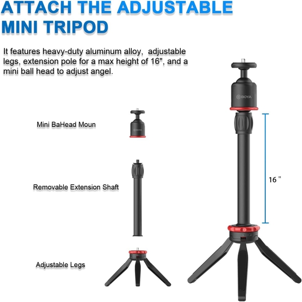 Boya BY-VG330, Microphone Set, 3.5mm TRS, TRRS, Black