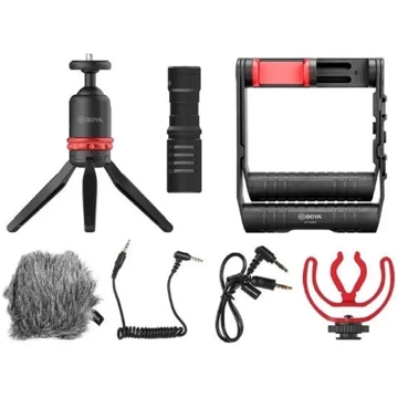 მიკროფონის კომპლექტი Boya BY-VG380, Microphone Set, 3.5mm, TRS, TRRS, Black