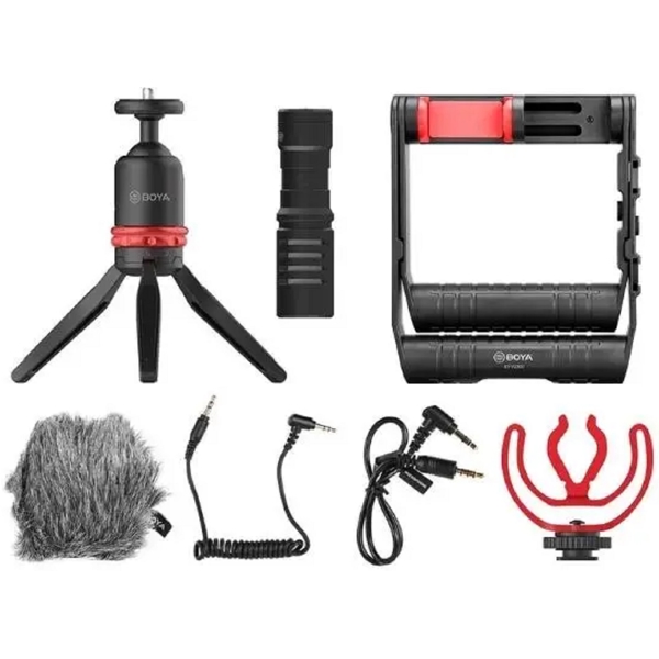 მიკროფონის კომპლექტი Boya BY-VG380, Microphone Set, 3.5mm, TRS, TRRS, Black