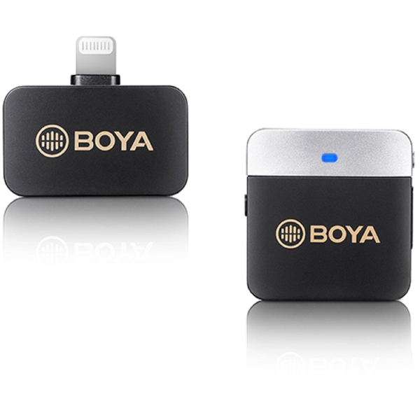 Boya BY-M1LV-D, Lavalier Wireless Microphone, Lightning, Black/Silver