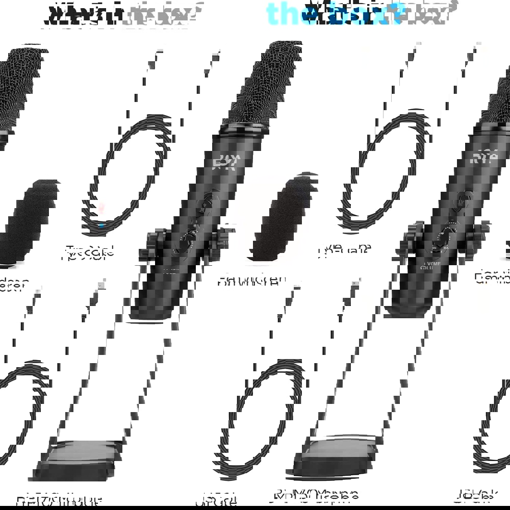 Boya BY-PM700, Microphone, USB-C, Black