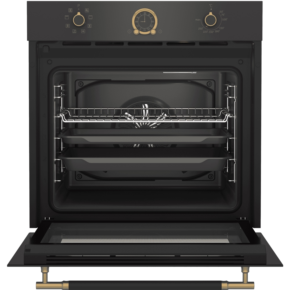 ჩასაშენებელი ელექტრო ღუმელი Beko RBIM 19200 AD b300, 71L, Built-In, Black