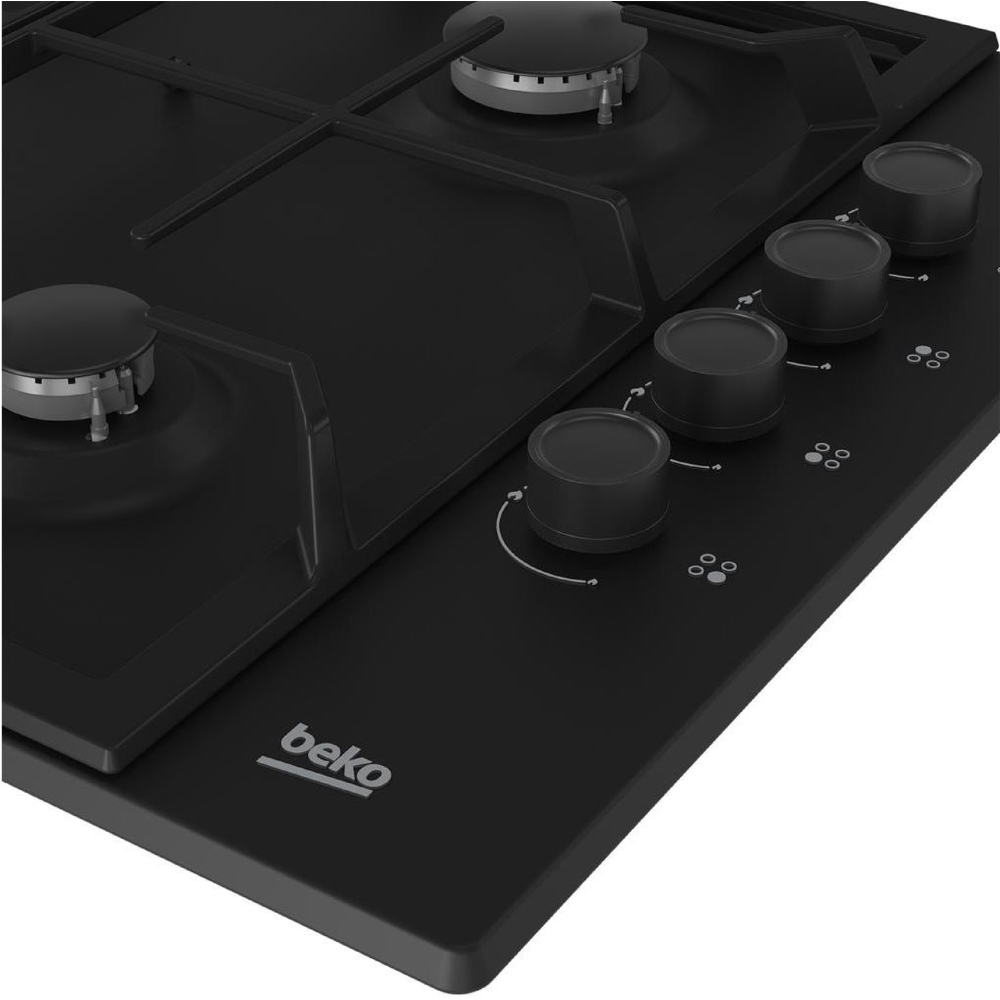 ჩასაშენებელი გაზის ქურის ზედაპირი Beko HIBW 64125 SB b100, Built-in Gas Cooktop, Black