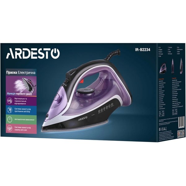 Ardesto IR-B2234, 2400W, 350ML, Steam Iron, Purple