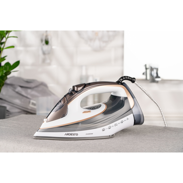 Ardesto IR-B2245-E, 2400W, 400ML, Steam Iron, White/Gray