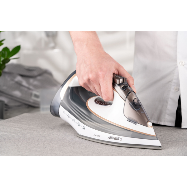 Ardesto IR-B2245-E, 2400W, 400ML, Steam Iron, White/Gray