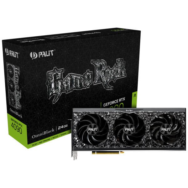 Palit NED4090019SB-1020Q GameRock OmniBlack, Gaming GeForce RTX4090, 24GB, 384bit, HDMI, DP, Black