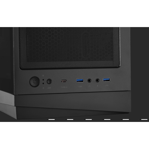 2E 2E-G205A, Computer Case, ATX, Micro-ATX, Mini-ITX, 2xUSB, Type-C, Black
