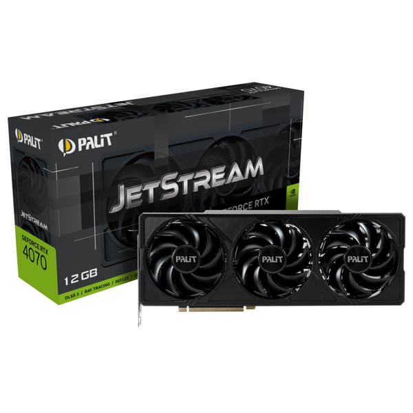 Palit NED4070019K9-1047J JetStream, Gaming RTX4070, 12GB, 192bit, HDMI, DP, Black