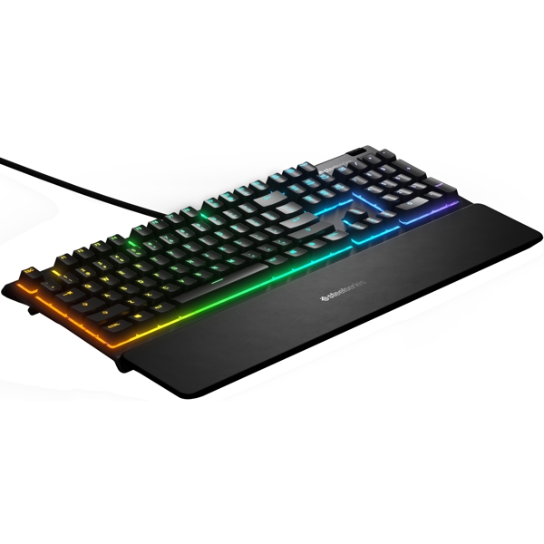 SteelSeries 64805_SS Apex 3, Whisper-Quiet, Wired, RGB, USB, Gaming Keyboard, Black