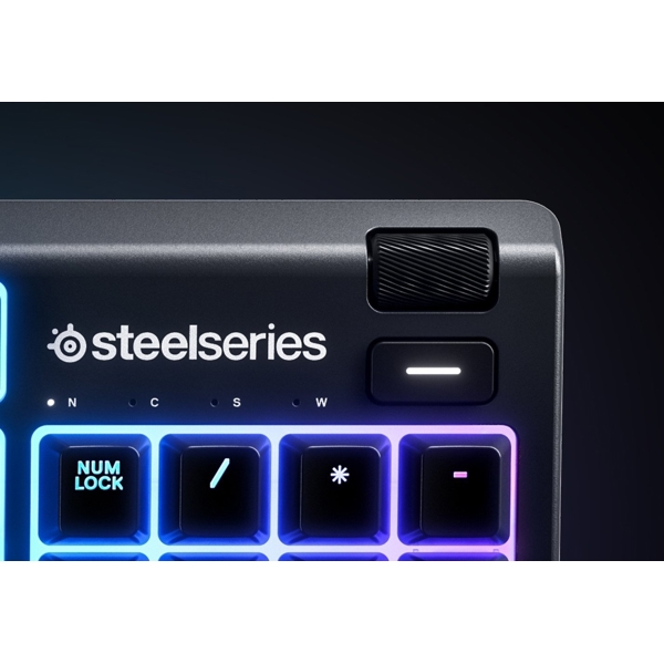 SteelSeries 64805_SS Apex 3, Whisper-Quiet, Wired, RGB, USB, Gaming Keyboard, Black