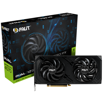 Palit NED4070019K9-1047D, GeForce RTX4070 Dual, 12GB, 192bit, HDMI, DP, Black