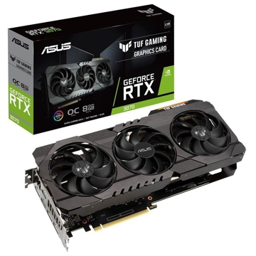 Asus TUF-RTX3070-O8G-V2-GAMING, Gaming GeForce RTX3070 V2 OC, 8GB, 256bit, HDMI, DP, Black